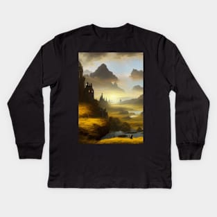 Dawn Highlands Castle Kids Long Sleeve T-Shirt